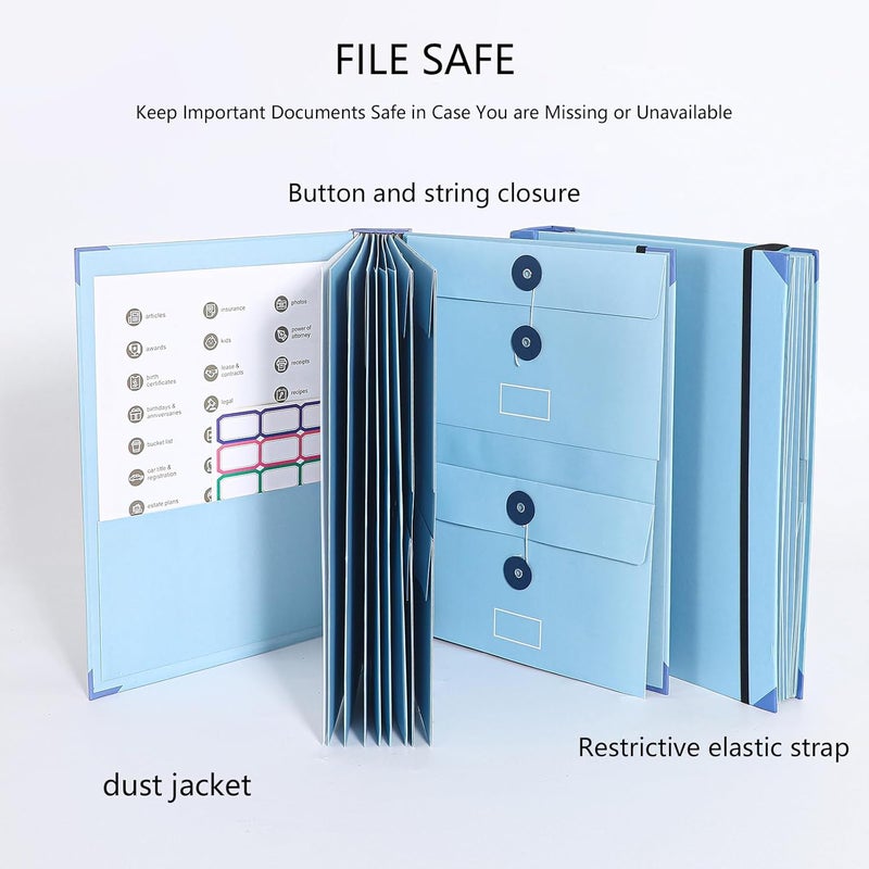 ruileeccl Important Document Organizer|Personal Binder Organizer with Labels Accordion File Stylish Binder for Storing Important Papers, Certificates, Passports, Photos, and Letters (Khaki) - Image 5